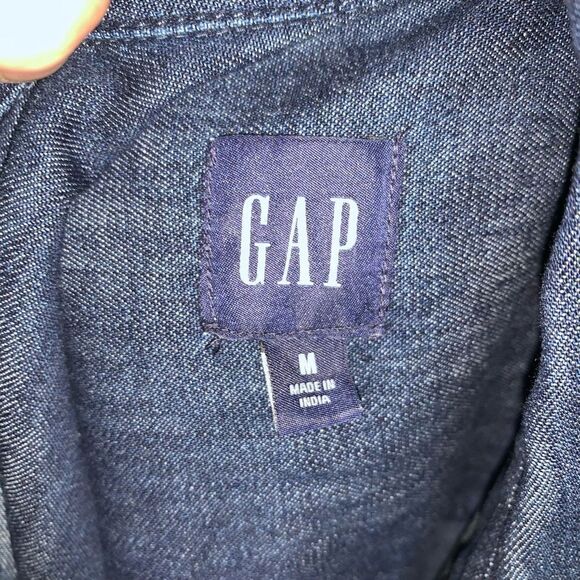Gap dark wash normcore M denim classic collared tunic - Picture 3 of 3